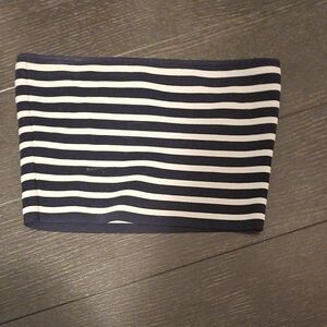 Navy and White Striped Women's Tube Top